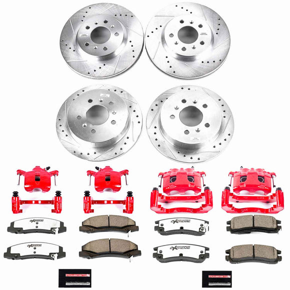 PowerStop Z26 Street Performance Ceramic Brake Pad, Drilled Slotted Rotor, and C