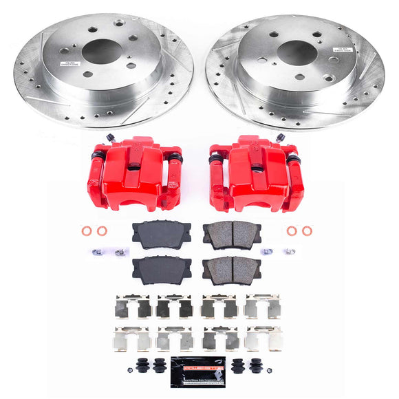 PowerStop Z23 Daily Driver Carbon-Fiber Ceramic Pads Drilled & Slotted Rotor & C