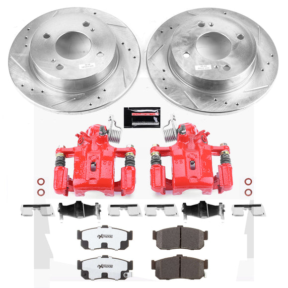 PowerStop Z26 Street Performance Ceramic Brake Pad, Drilled Slotted Rotor, and C