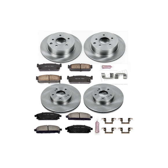 PowerStop OE Stock Replacement Low-Dust Ceramic Brake Pad and Rotor Kit
