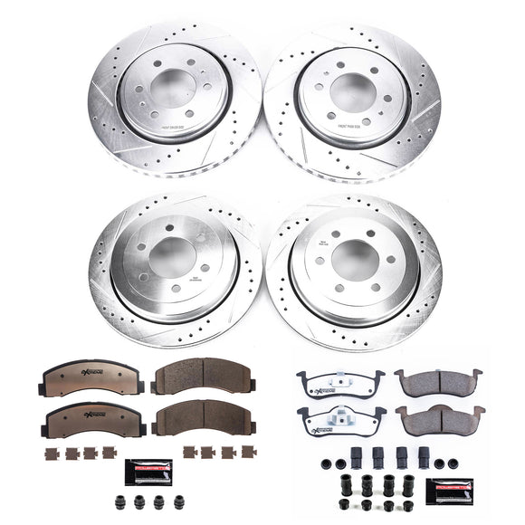 PowerStop Z36 Carbon-Fiber Ceramic Brake Pad with Drilled and Slotted Rotor Kit