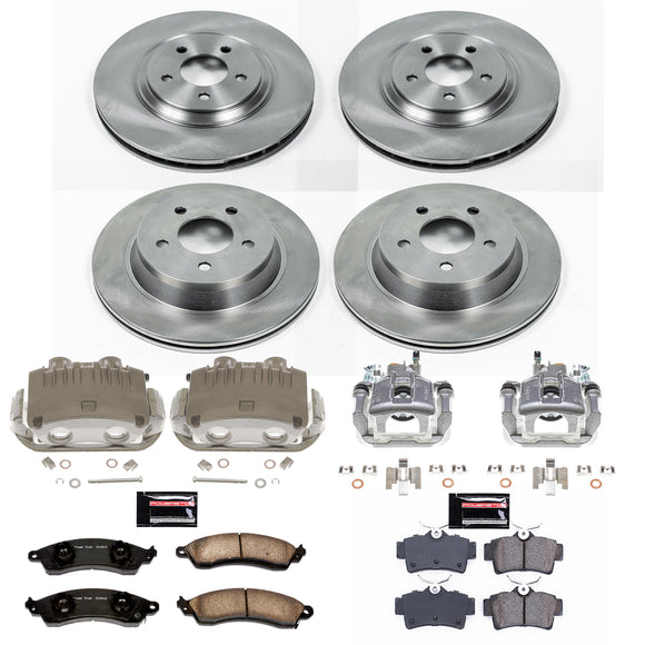 PowerStop OE Stock Replacement Low-Dust Ceramic Brake Pad, Rotor and Caliper Kit