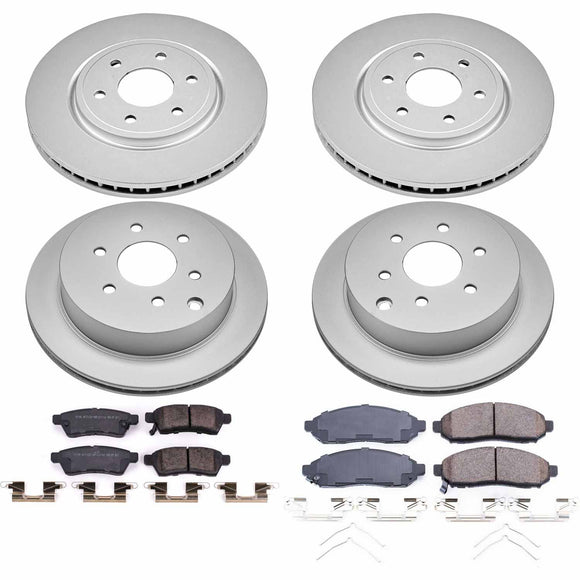 PowerStop Genuine Geomet Coated Rotor and Low-Dust Ceramic Brake Pad Kit