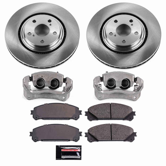 PowerStop OE Stock Replacement Low-Dust Ceramic Brake Pad, Rotor and Caliper Kit