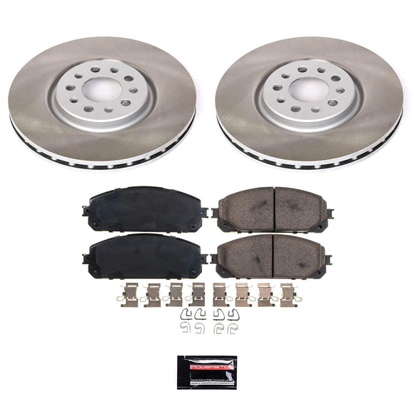 PowerStop Semi-Coated Rotor and Low-Dust Ceramic Brake Pad Kit