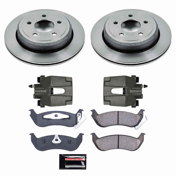PowerStop OE Stock Replacement Low-Dust Ceramic Brake Pad, Rotor and Caliper Kit