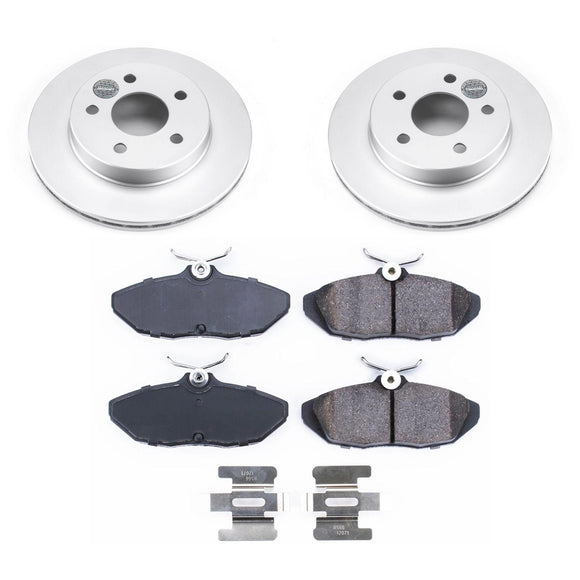 PowerStop Genuine Geomet Coated Rotor and Low-Dust Ceramic Brake Pad Kit