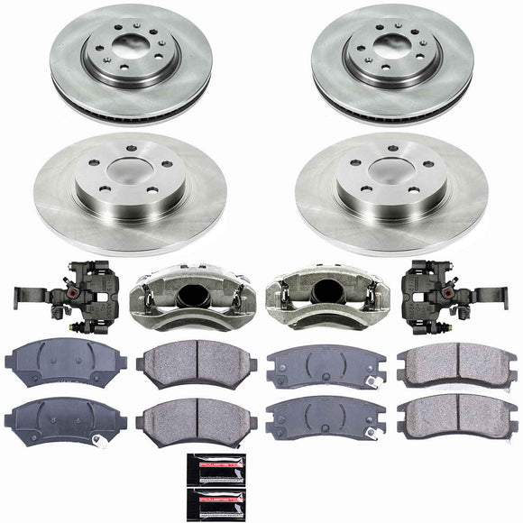 PowerStop OE Stock Replacement Low-Dust Ceramic Brake Pad, Rotor and Caliper Kit