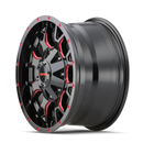 17x9 Mayhem Warrior Black W/Prism Red 5x127/139.7 ET18 wheel/rim