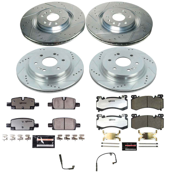 PowerStop Z36 Carbon-Fiber Ceramic Brake Pad with Drilled and Slotted Rotor Kit