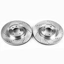 PowerStop Evolution Drilled Slotted Rotors Pair Front For Mazda RX-8