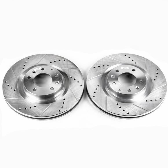 PowerStop Evolution Drilled Slotted Rotors Pair Front For Mazda RX-8