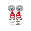 PowerStop Z26 Street Performance Ceramic Brake Pad, Drilled Slotted Rotor, and C
