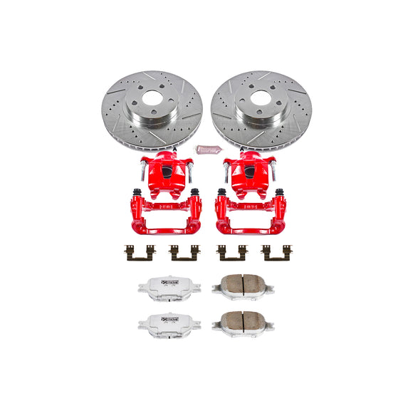 PowerStop Z26 Street Performance Ceramic Brake Pad, Drilled Slotted Rotor, and C