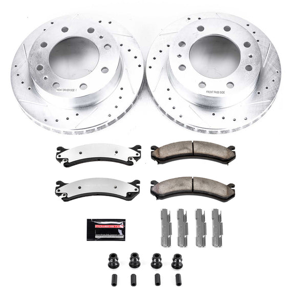 PowerStop Z36 Carbon-Fiber Ceramic Brake Pad with Drilled and Slotted Rotor Kit