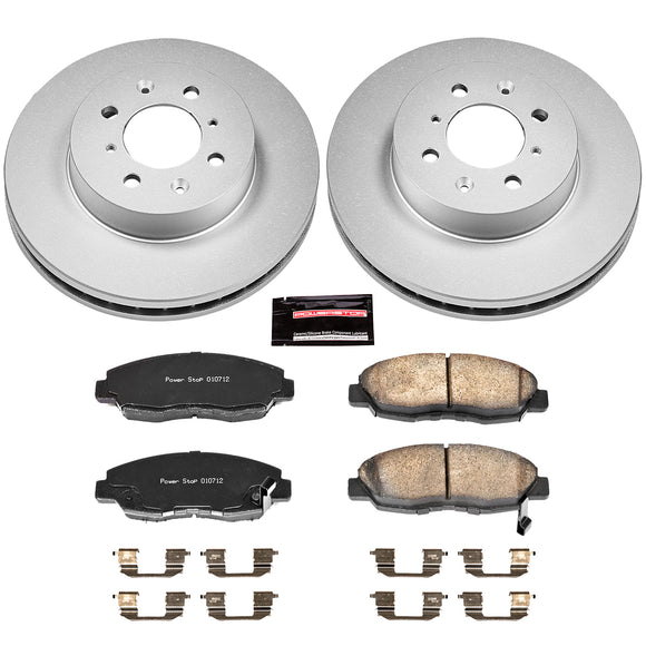 PowerStop Genuine Geomet Coated Rotor and Low-Dust Ceramic Brake Pad Kit