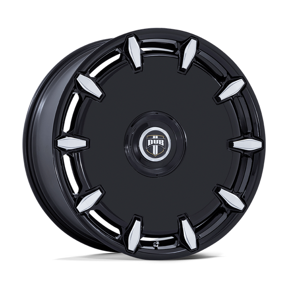 24X9 DUB 1PC DC271 Cheef Gloss Black Milled 5X115 5X120 ET15 Wheel Rim