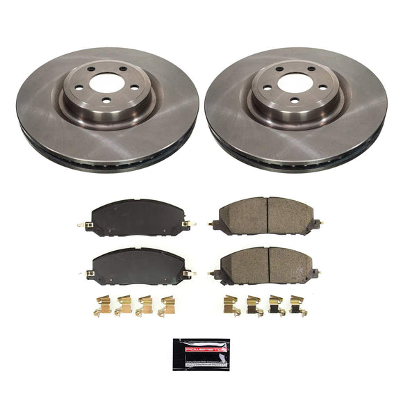 PowerStop OE Stock Replacement Low-Dust Ceramic Brake Pad and Rotor Kit