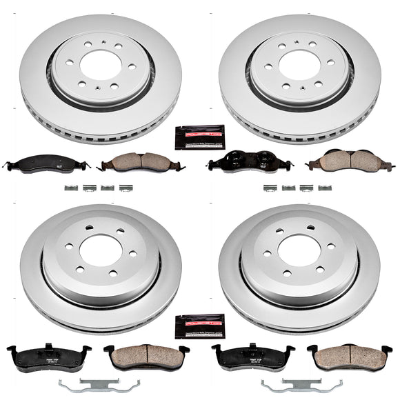 PowerStop Genuine Geomet Coated Rotor and Low-Dust Ceramic Brake Pad Kit
