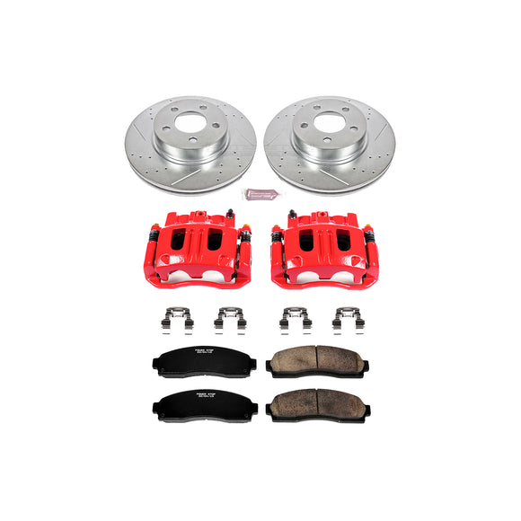 PowerStop Z23 Daily Driver Carbon-Fiber Ceramic Pads Drilled & Slotted Rotor & C