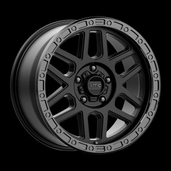 18X9 KMC KM544 MESA Satin Black With Gloss Black Lip 5X150 ET25 wheel/rim