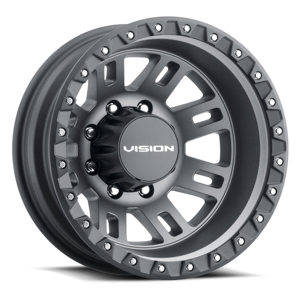 17x6.5 Vision 408 Manx 2 Dually Grey 8x165.1 8x6.5 ET-143.35 Wheel Rim - 0