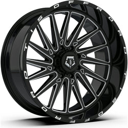 22x12 TIS 547BM Gloss Black Milled 5x127 5x5 ET-44 Wheel Rim