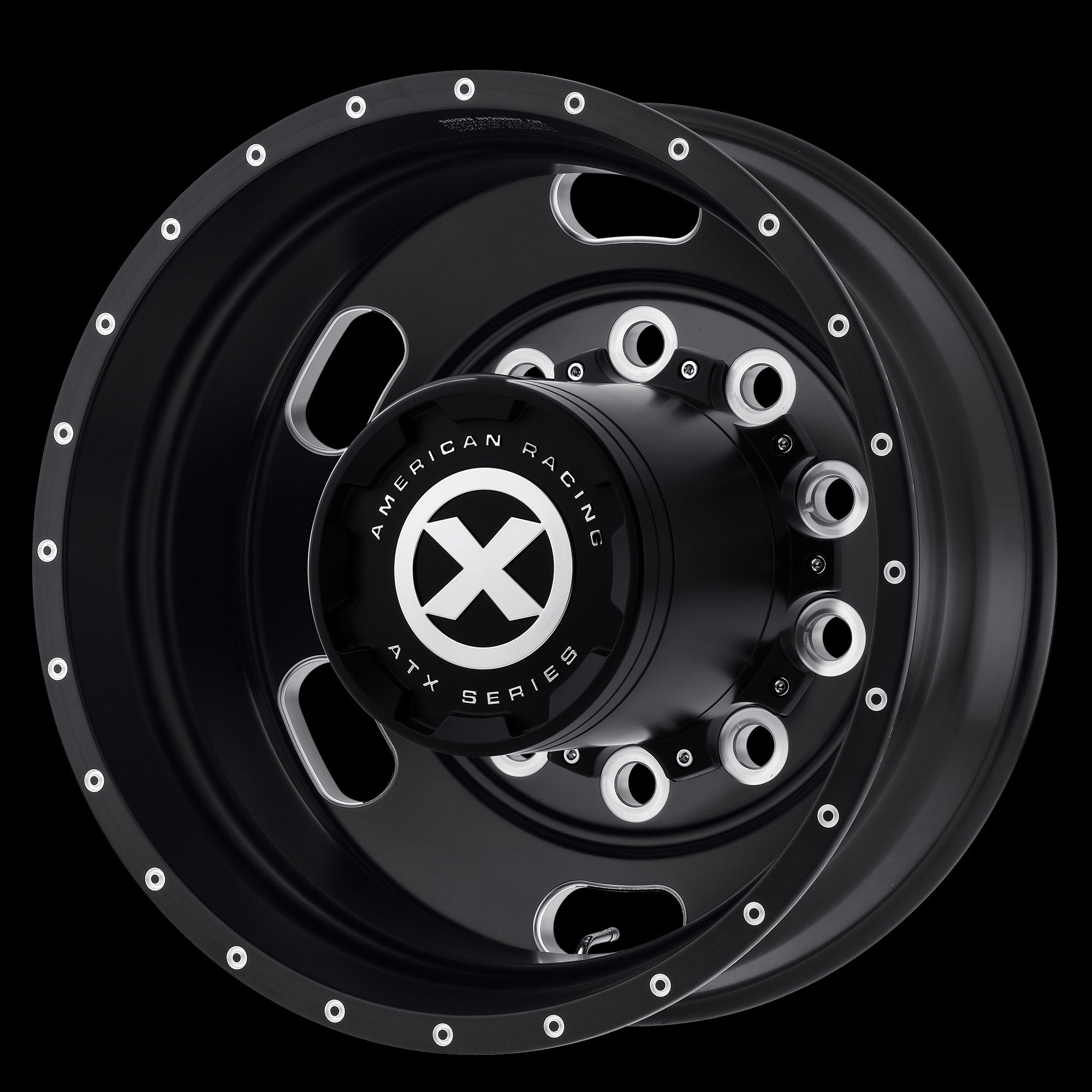 24.5X8.25 American Racing ATX AO402 INDY S-BLK MILL 10X285.75 ET-168 wheel