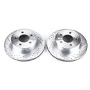 PowerStop Evolution Drilled Slotted Rotors Pair Front For Jeep Cherokee