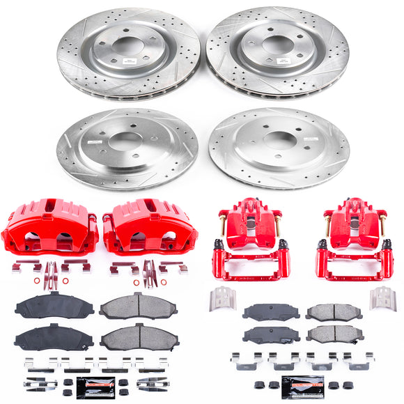 PowerStop Z23 Daily Driver Carbon-Fiber Ceramic Pads Drilled & Slotted Rotor & C