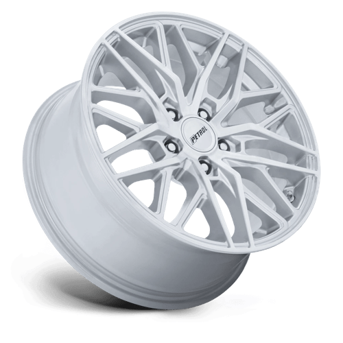 17x8 Petrol PE004 P3E Machined Brushed Gloss Silver 5x112 ET40 CB66.56 Wheel Rim