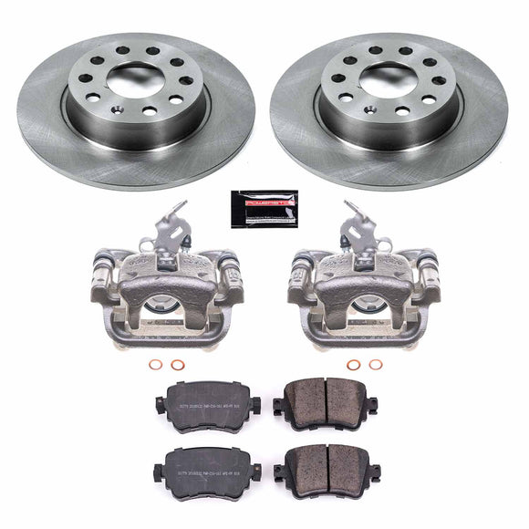 PowerStop OE Stock Replacement Low-Dust Ceramic Brake Pad, Rotor and Caliper Kit