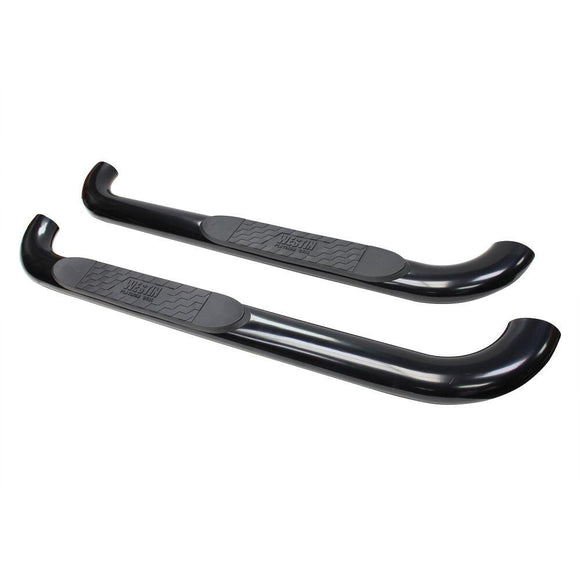 Westin Platinum 4 Oval Nerf Step Bars Powder Coated Black Steel 21-2345