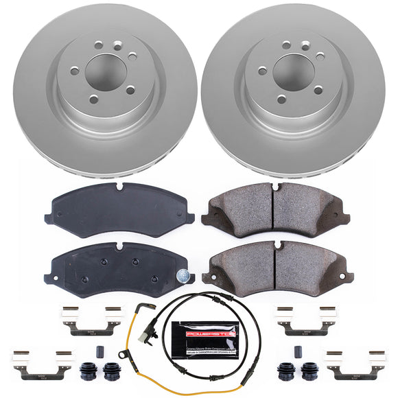 PowerStop Genuine Geomet Coated Rotor and Carbon-Fiber Ceramic Brake Pad Kit