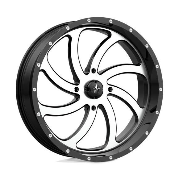 22X7 MSA Offroad Wheels Switch Machined Gloss Black Wheel/Rim 4x137 ET0