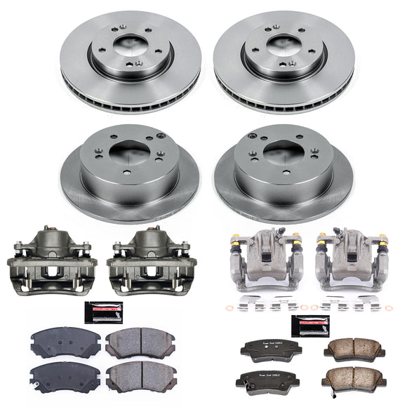 PowerStop OE Stock Replacement Low-Dust Ceramic Brake Pad, Rotor and Caliper Kit