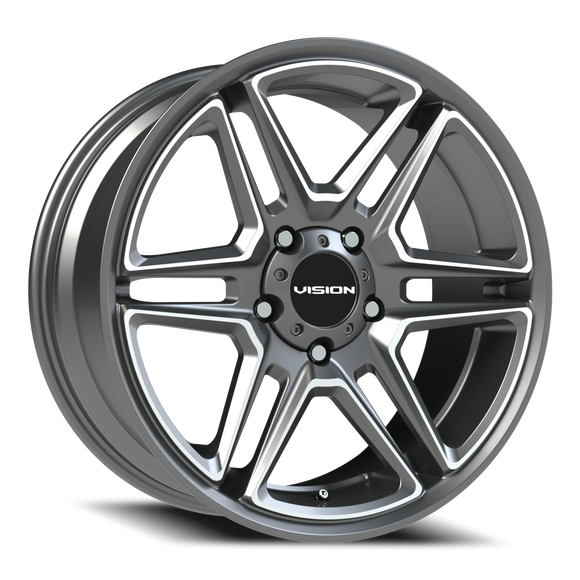 20x9 Vision 476 Wedge Gun Metal Machined Face Wheel 5x139.7 ET15 CB77.8