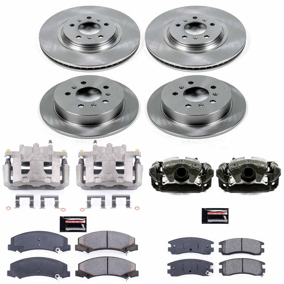 PowerStop OE Stock Replacement Low-Dust Ceramic Brake Pad, Rotor and Caliper Kit