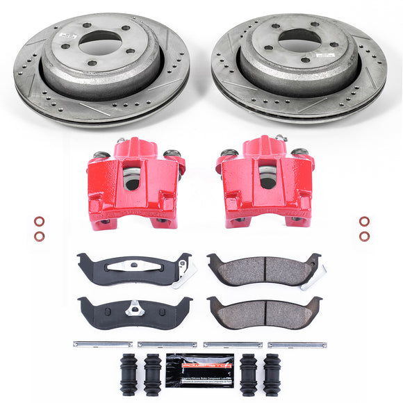 PowerStop Z23 Daily Driver Carbon-Fiber Ceramic Pads Drilled & Slotted Rotor & C