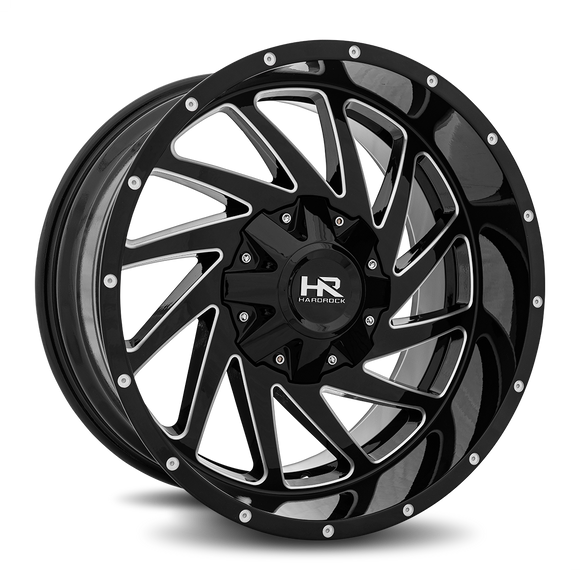 20x10 Hardrock Crusher Gloss Black Milled 5x139.7/150 ET-19 wheel/rim