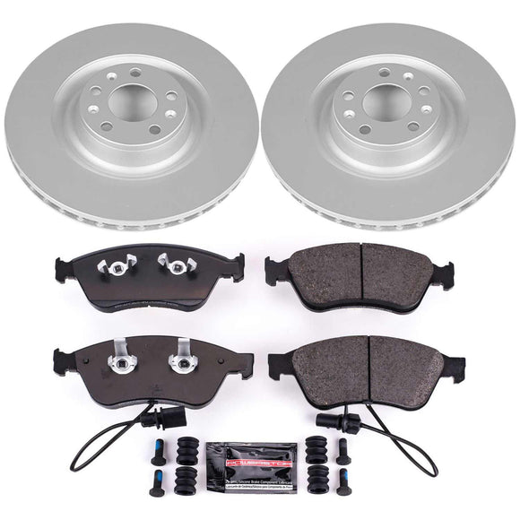 PowerStop Genuine Geomet Coated Rotor and Carbon-Fiber Ceramic Brake Pad Kit