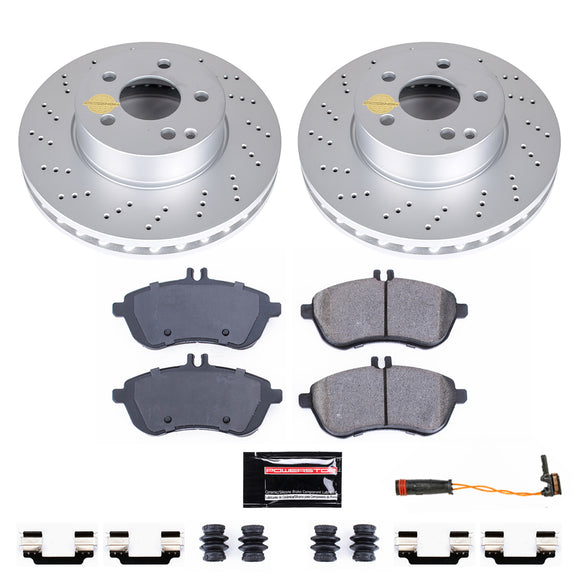 PowerStop Genuine Geomet Coated Rotor and Carbon-Fiber Ceramic Brake Pad Kit