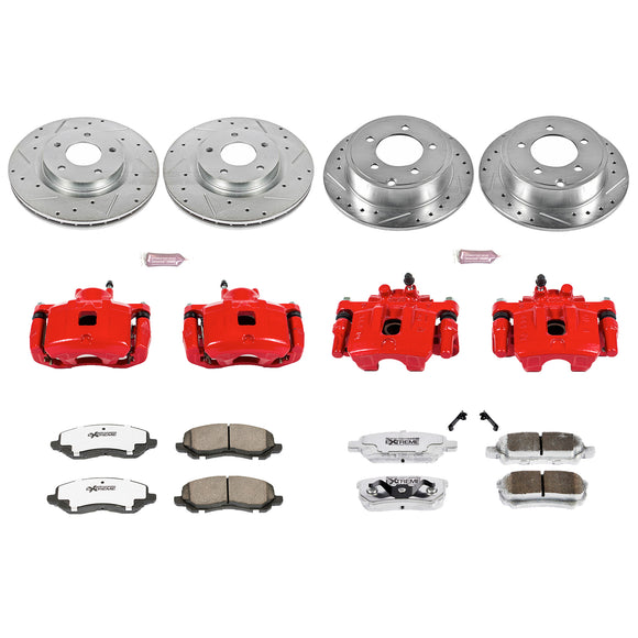 PowerStop Z26 Street Performance Ceramic Brake Pad, Drilled Slotted Rotor, and C