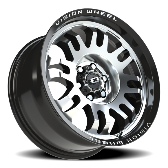 17x8.5 Vision 409 Inferno Black Machined Face 6x114.3 6x4.5 ET0 Wheel Rim