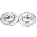 PowerStop Evolution Drilled Slotted Rotors Pair Front For Lincoln MKS