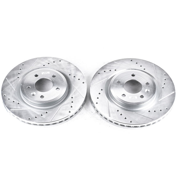 PowerStop Evolution Drilled Slotted Rotors Pair Front For Lincoln MKS