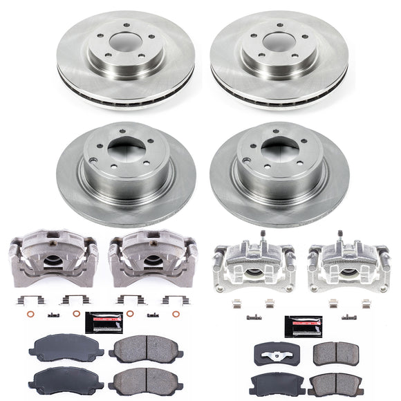 PowerStop OE Stock Replacement Low-Dust Ceramic Brake Pad, Rotor and Caliper Kit