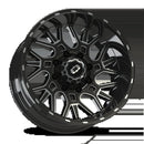 22x10 Vision 404 Brawl Gloss Black Milled Spoke Wheel 8x180 ET-19 CB124.2
