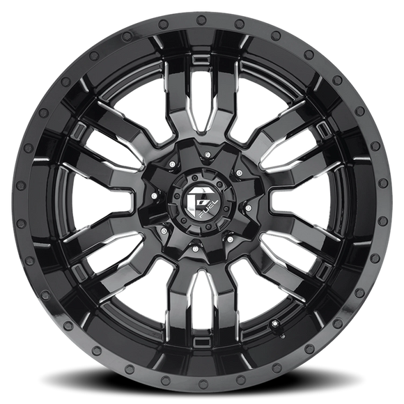 22x10 Fuel Off-Road D595 Sledge Gloss Black Milled 6x135 ET10 CB106.1 Wheel Rim