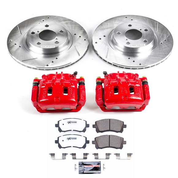 PowerStop Z26 Street Performance Ceramic Brake Pad, Drilled Slotted Rotor, and C
